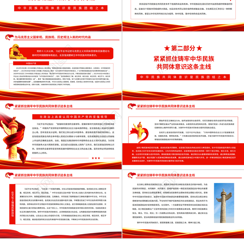 中华民族共同体意识是民族团结之本PPT红色党政风党员干部学习教育专题党课课件