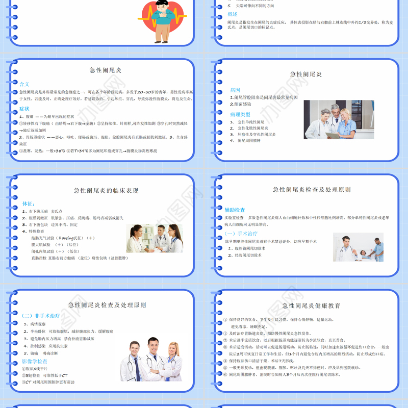2022急性阑尾炎护理查房PPT简约医疗风护理查房通用PPT