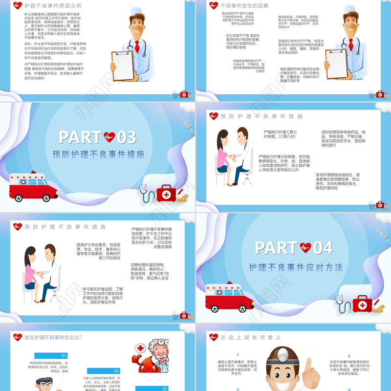 2022护理不良事件PPT简约创意医疗类通用PPT