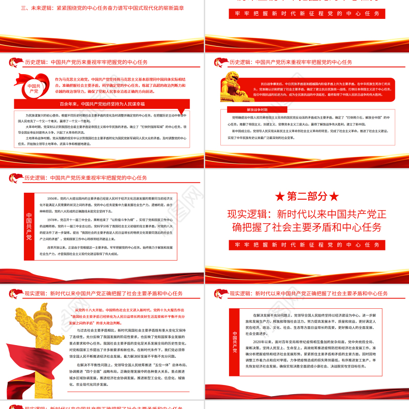 牢牢把握新时代新征程党的中心任务PPT党政风党员干部学习教育专题党课