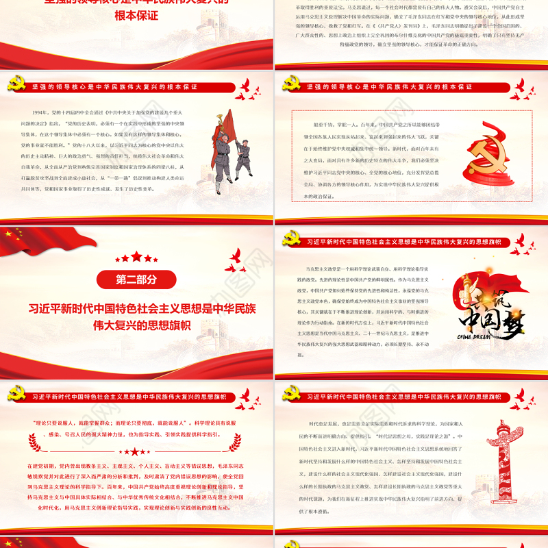 “两个确立”对民族复兴的决定性意义PPT党政风党员干部学习教育专题党课