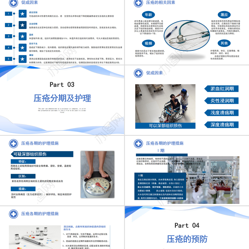 2022压疮护理查房PPT清新创意护理查房通用PPT