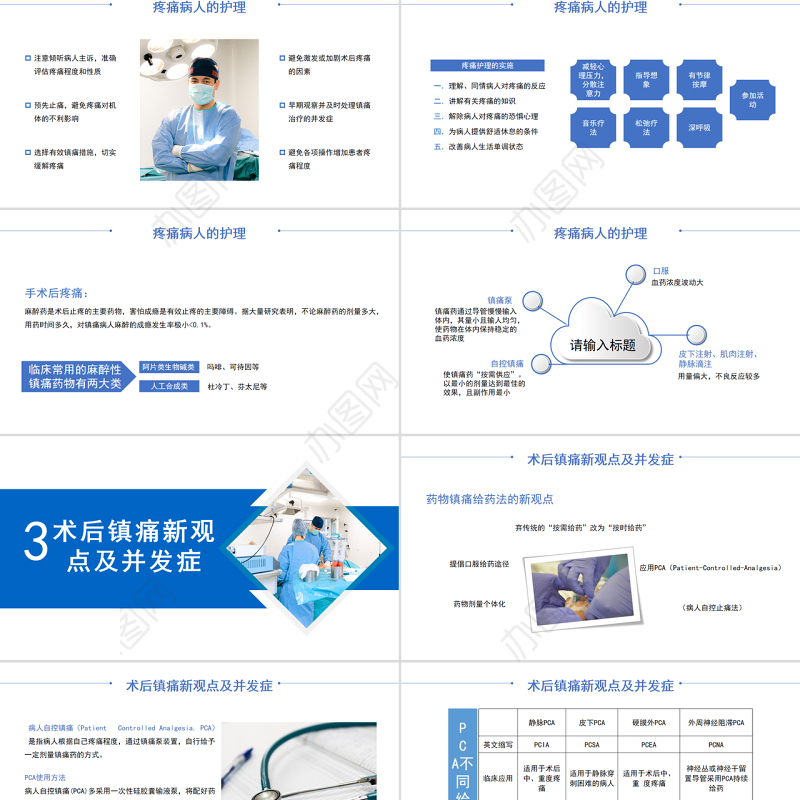 2022疼痛护理查房PPT清新创意护理查房通用PPT