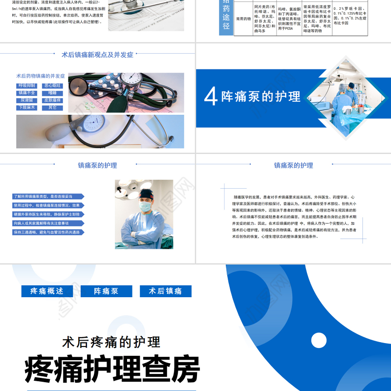 2022疼痛护理查房PPT清新创意护理查房通用PPT
