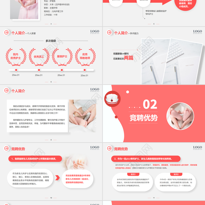2022新生儿科副护士长竞聘PPT个性创意竞聘必备PPT