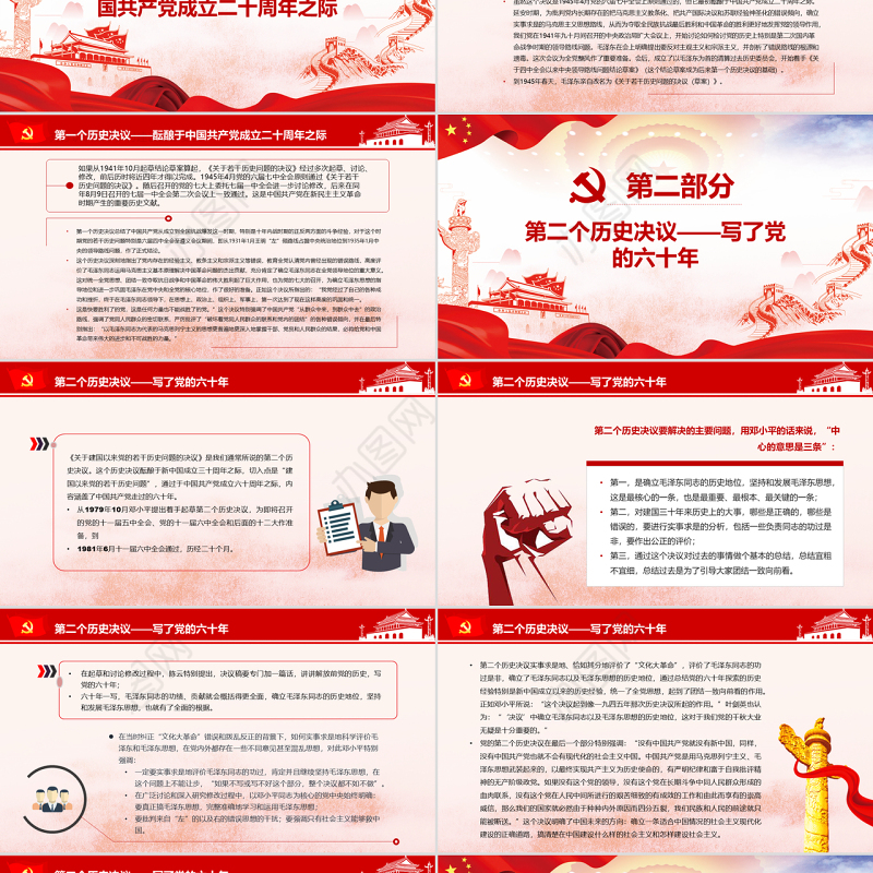 三个历史决议解决的是一个根本问题PPT红色大气风党员干部深入学习《决议》专题党课课件