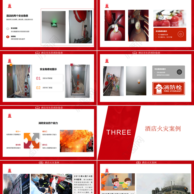 酒店消防培训PPT简洁精美普及消防知识PPT