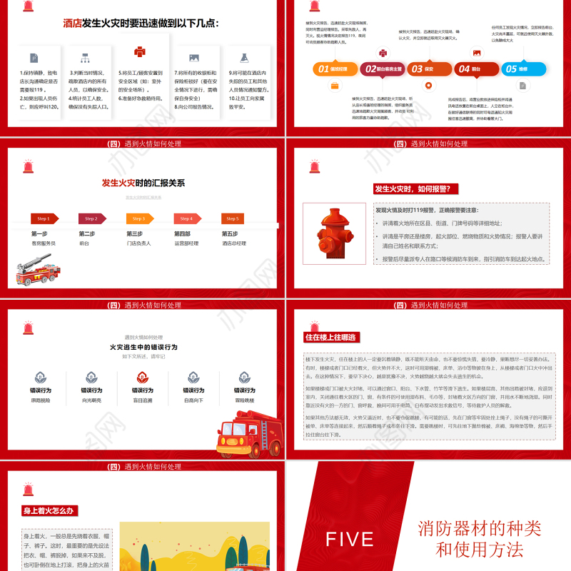 酒店消防培训PPT简洁精美普及消防知识PPT