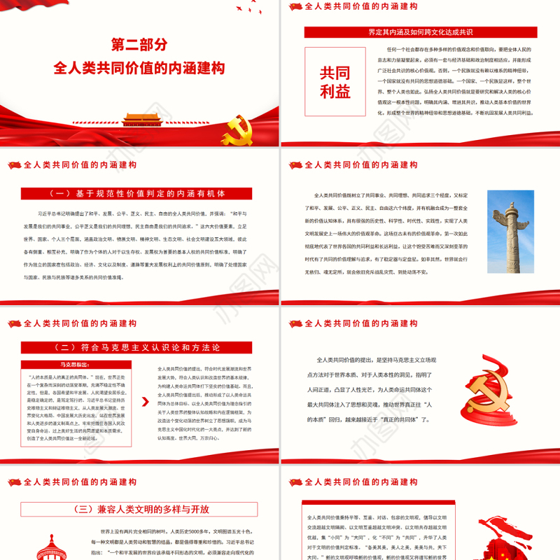 论全人类共同价值的时代意义PPT红色党政风党员干部深入学习《决议》专题党课
