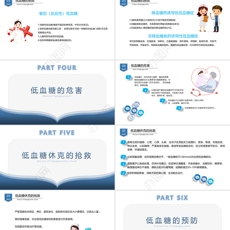 2022低血糖休克护理查房PPT简约清新护理查房通用PPT