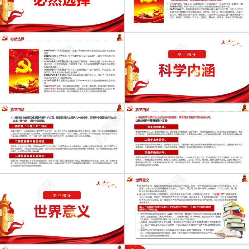 中国特色农业现代化道路及其世界意义PPT党政风党员干部学习教育专题党课