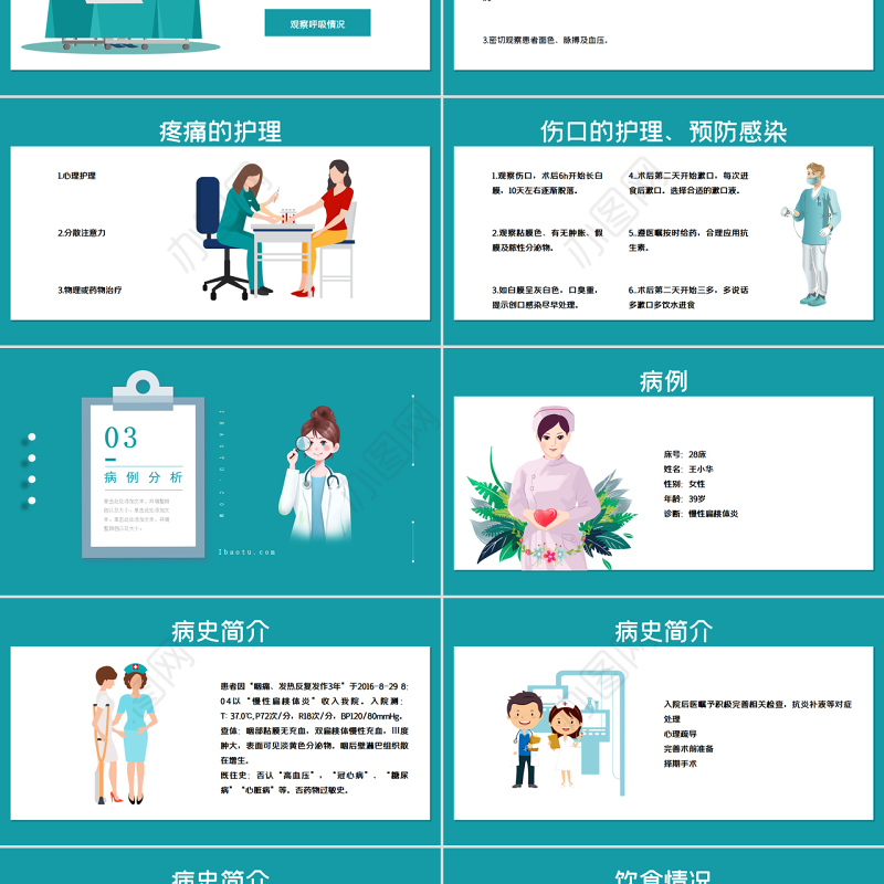 2022耳鼻喉护理查房术后医疗培训PPT卡通清新护理查房术后医疗培训PPT