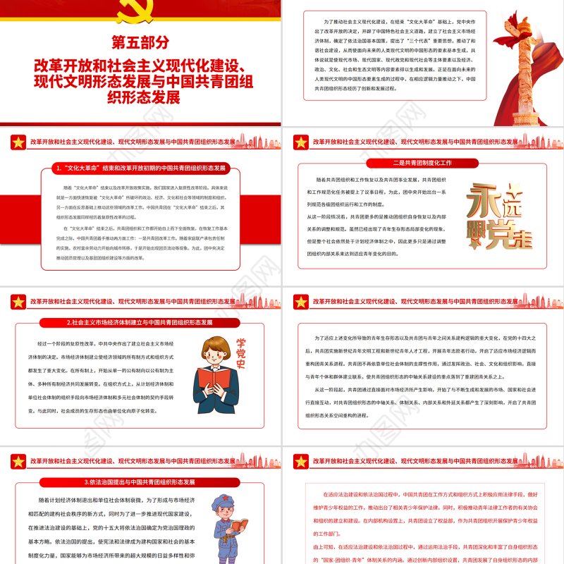 中国共青团组织形态百年变迁的历史逻辑PPT红色党政风团员干部学习教育专题团课课件