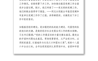 202X在“七一”基层党建调研座谈会上的讲话