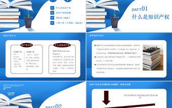 蓝色简约世界知识产权日尊重保护知识和财富科学技术推进文明PPT