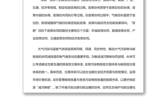 探究“双碳”目标实现的政策协同路径关于碳达峰碳中和