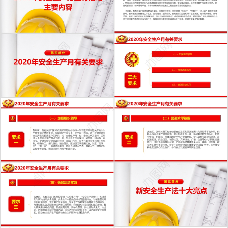 红色2020安全生产月活动宣传PPT