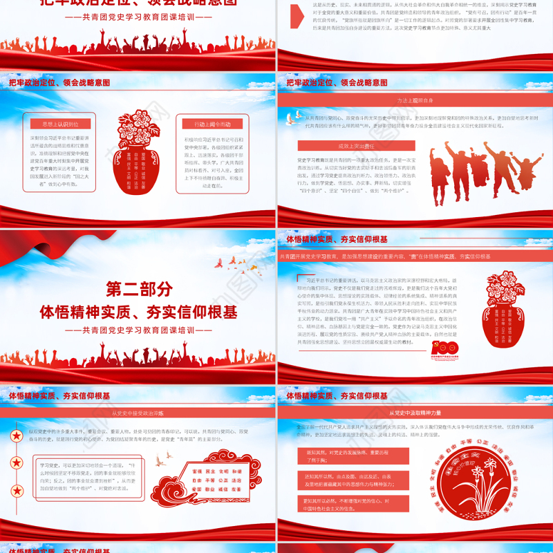 2021学党史强信念跟党走PPT共青团党史学习教育主题教育团课PPT模板