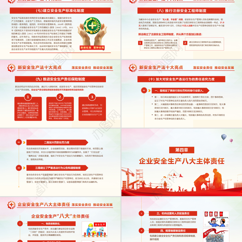 2021全国安全生产月PPT红色落实安全责任推动安全发展主题模板