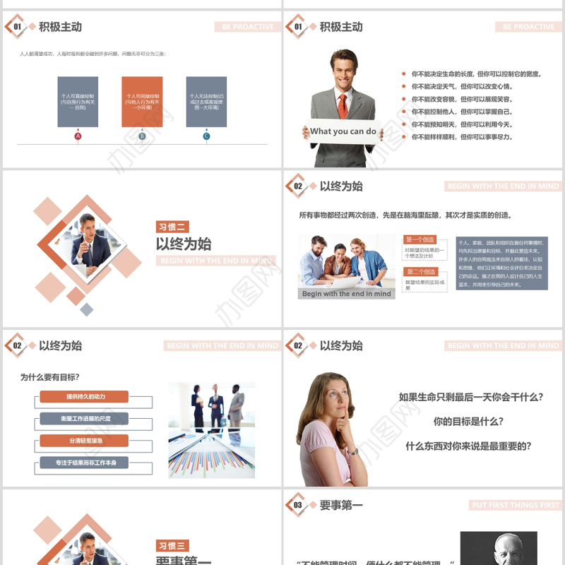 2020高效能人士的七种习惯PPT模板