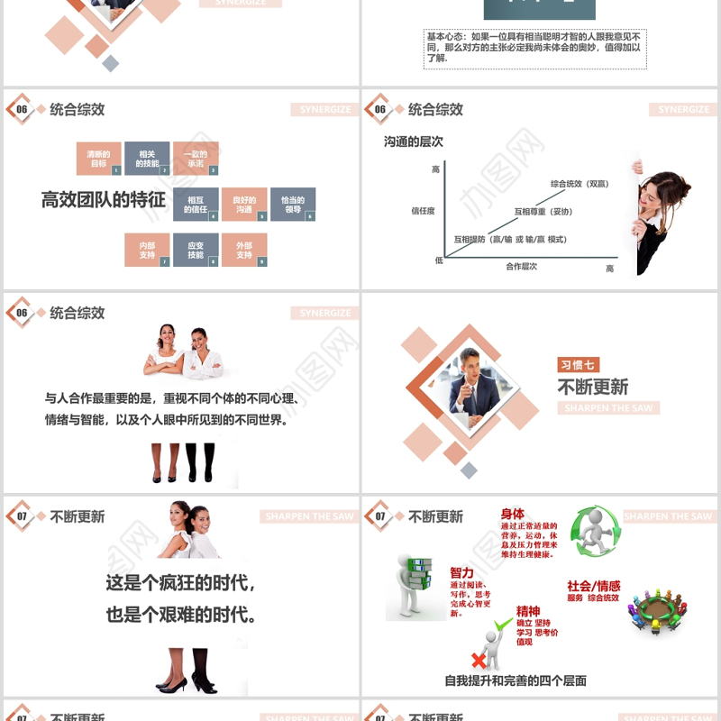 2020高效能人士的七种习惯PPT模板
