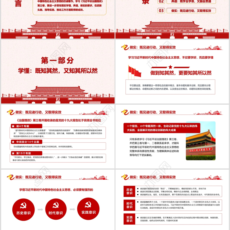治国理政第三卷在学懂弄通做实上下真功夫PPT模版