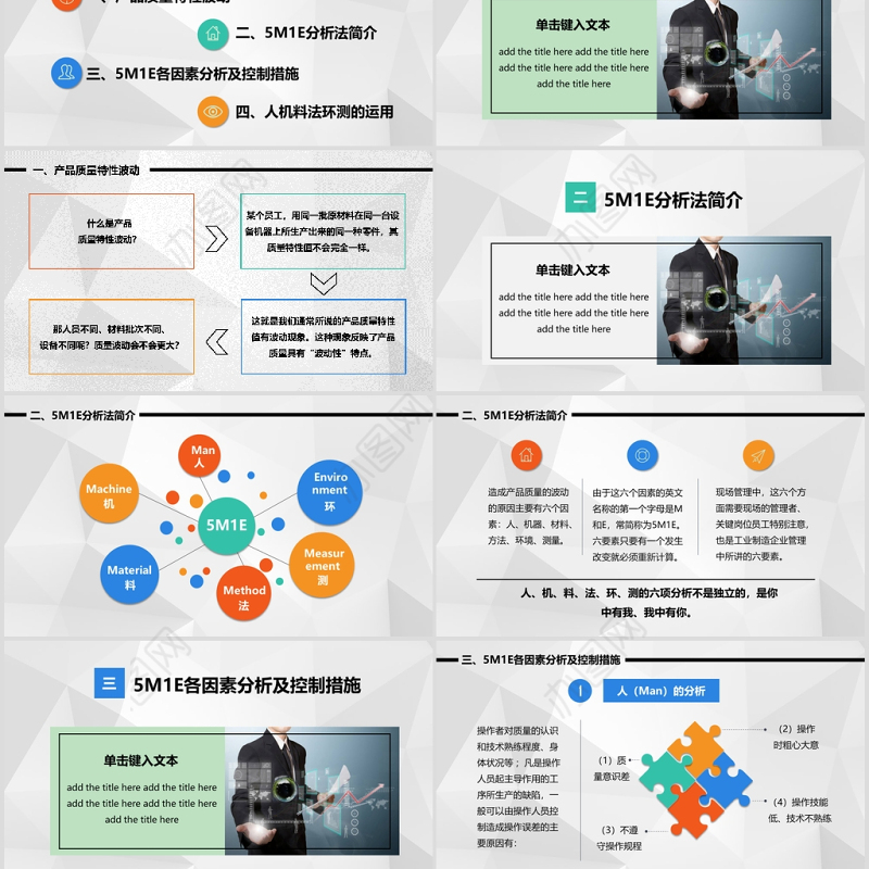 2020年生产培训5M1E人机料法环测分析PPT模板