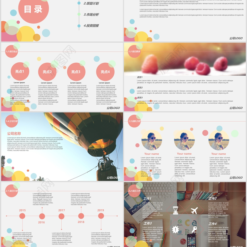 炫彩商业计划书PPT模板