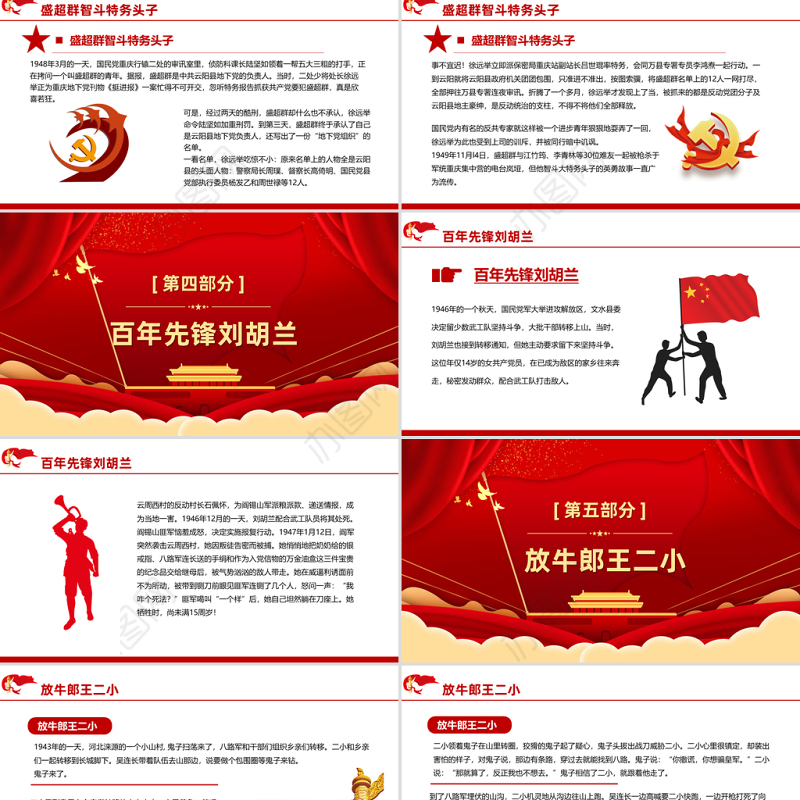 2021重温红色经典小故事建党百年党史故事党史教育专题党课PPT模板