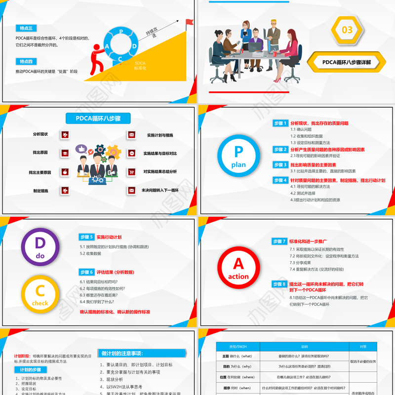 2021彩色PDCA循环及其在管理中的应用PPT