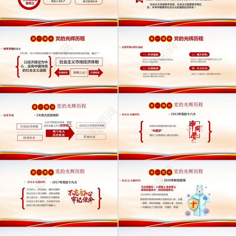 党史引领成长PPT传统中国风学党史守初心共成长小学生学习党史主题队会课件