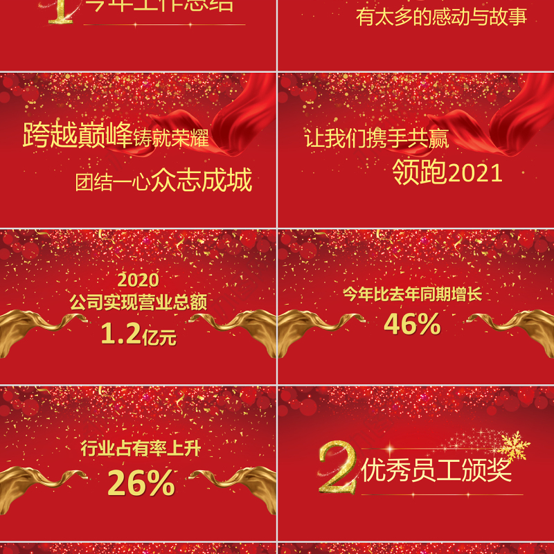 2021牛年新征程年终颁奖典礼公司年会PPT模板
