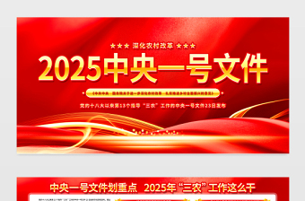2025中央一号文件展板红色光效进一步深化农村改革扎实推进乡村全面振兴要点宣传栏