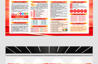 红色创意第24个全国安全生产月知识宣传栏设计模板