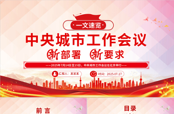 2025中央城市工作会议新部署新要求PPT党课课件