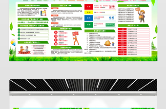 绿色清新2025年6月全国安全生产月活动宣传栏设计模板