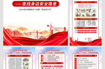 2025年安全生产月知识宣传六合一套图挂画展板设计图片