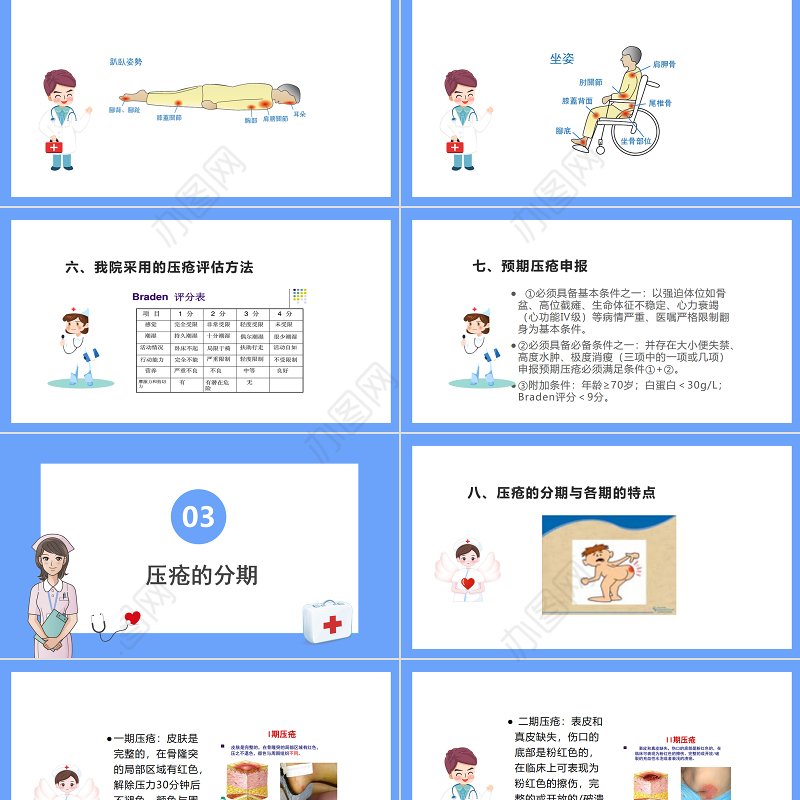 2022压疮护理查房PPT简约创意护理查房通用PPT模板下载