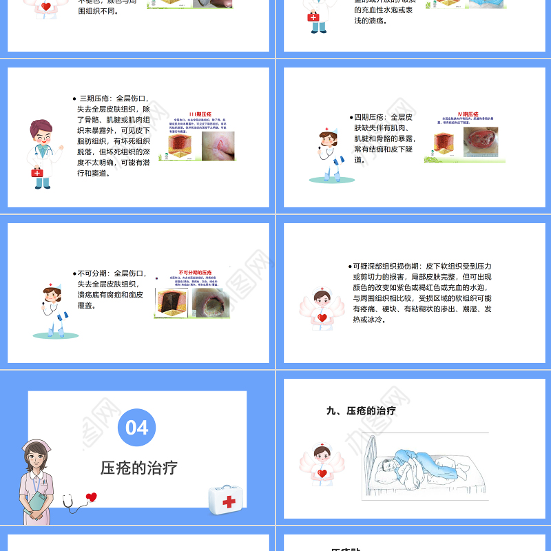 2022压疮护理查房PPT简约创意护理查房通用PPT模板下载