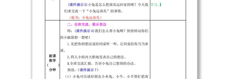 2022小兔运南瓜教案口语交际小学一年级语文上册部编人教版 