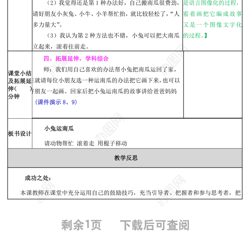 2022小兔运南瓜教案口语交际小学一年级语文上册部编人教版 