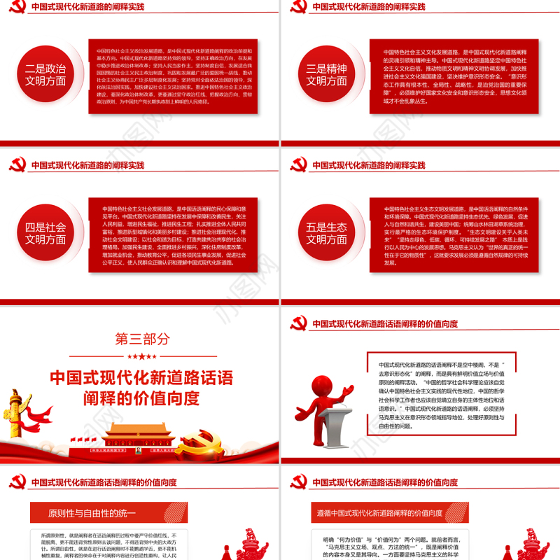 中国式现代化新道路的阐释理路PPT党员干部学习教育专题党课课件