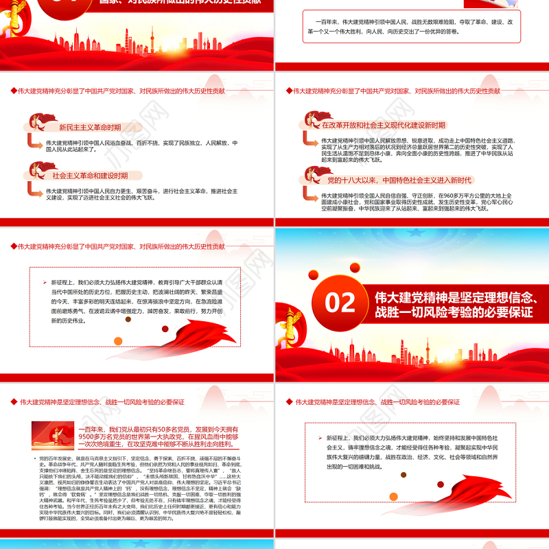 深刻认识伟大建党精神的历史意蕴和时代价值PPT红色党政风党员干部学习教育专题党课课件模板