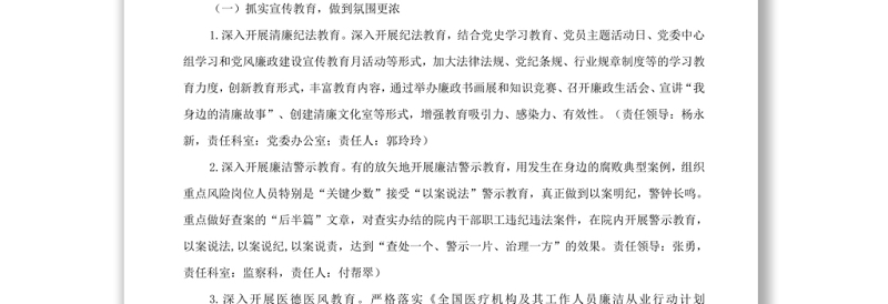 市二医2022年度清廉医院建设工作方案