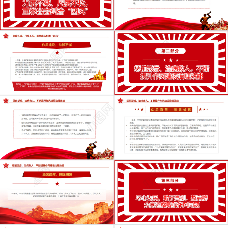 正风肃纪激浊扬清PPT红色精品新时代纪检监察工作高质量发展之“作风篇”专题党课课件