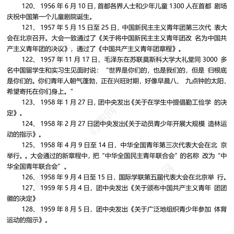 中国青年运动大事记1-398全第二篇：101-200