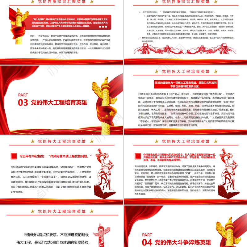 共产党人英雄辈出的强大动因PPT红色党政风党员干部学习教育专题党课课件