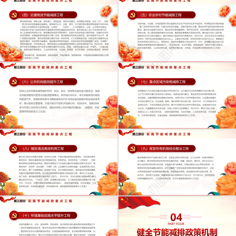 “十四五”节能减排综合工作方案PPT红色大气印发“十四五”节能减排综合工作方案通知专题党课课件