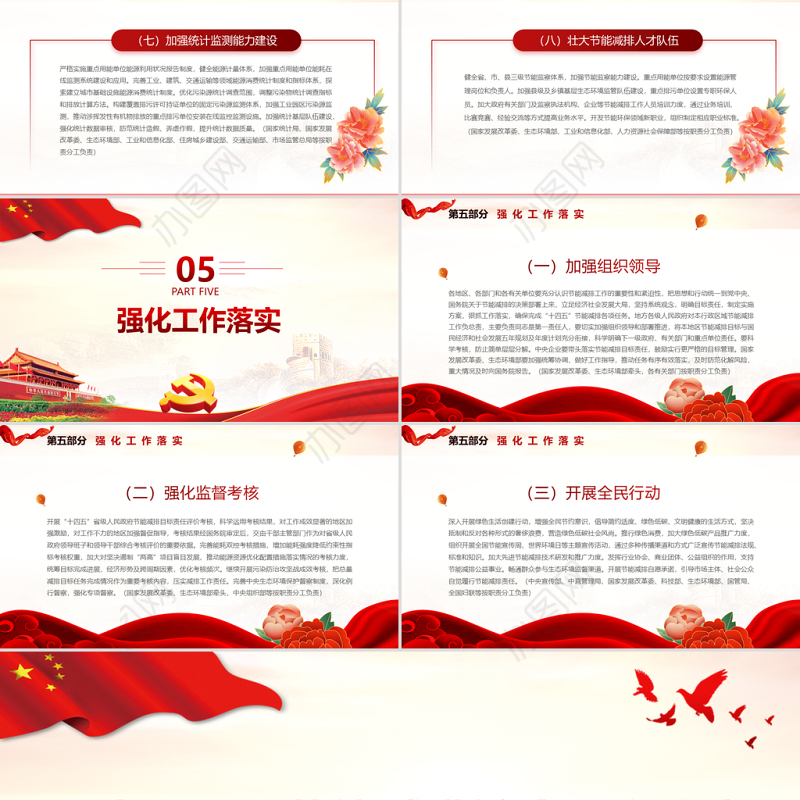 “十四五”节能减排综合工作方案PPT红色大气印发“十四五”节能减排综合工作方案通知专题党课课件