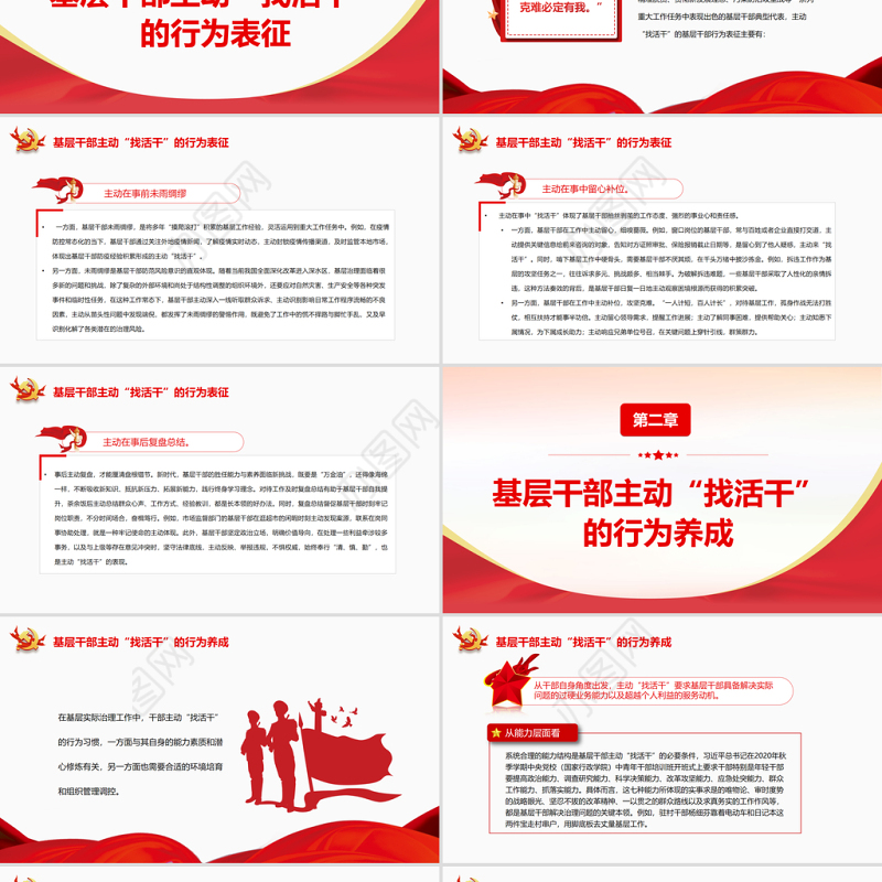 主动“找活干”的基层干部画像PPT以建立科学合理的引导培养机制为着力点专题党课课件
